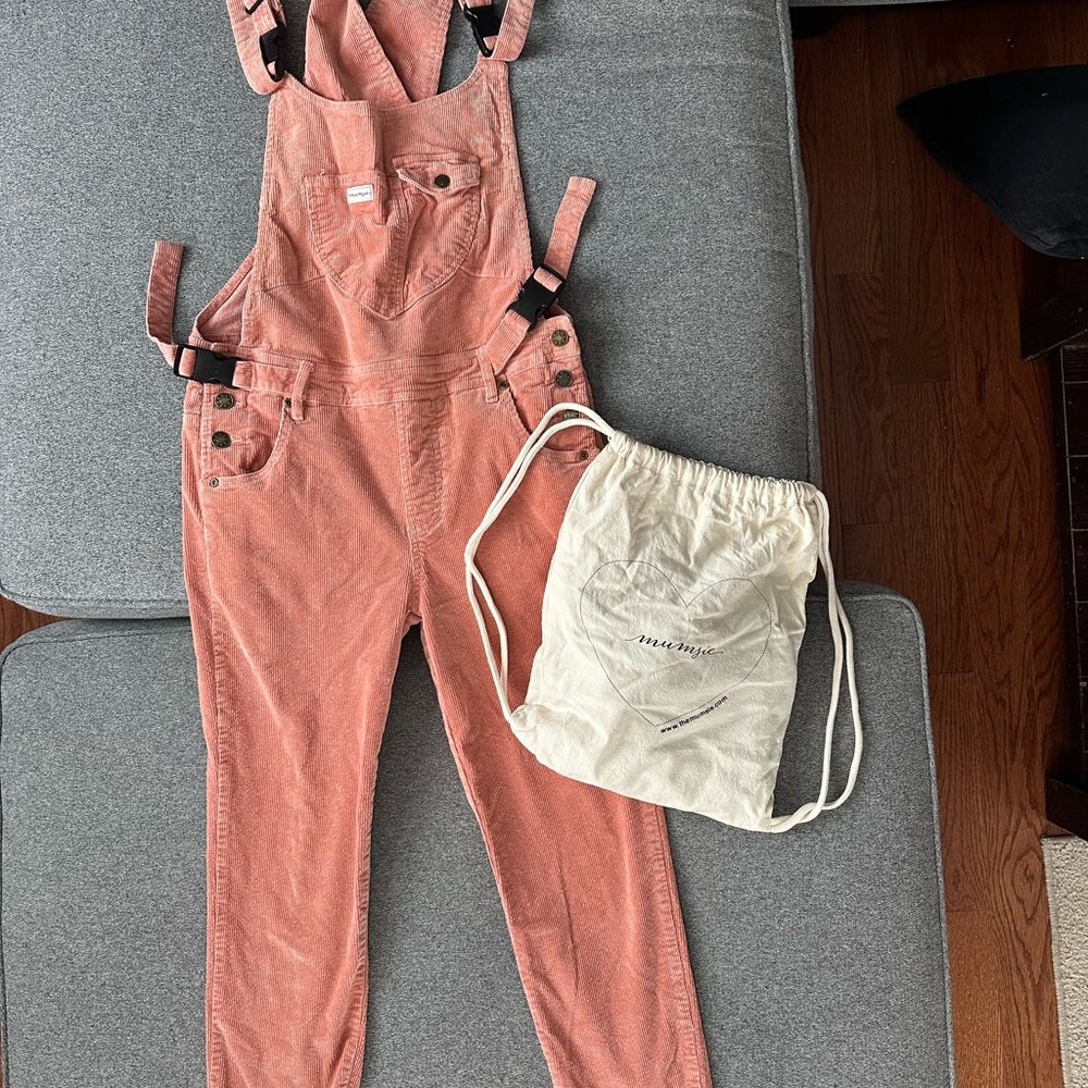 The Mumsie baby wearing / pregnancy overalls, coral corduroy